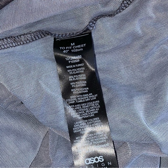 Nirvana Black Sheer Long Sleeve ASOS Design Men’s Shirt size M - Picture 4 of 4